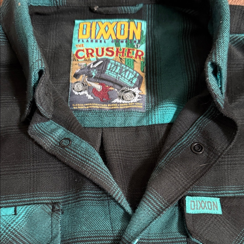DIXXON Teal and Black Checkered Shirt